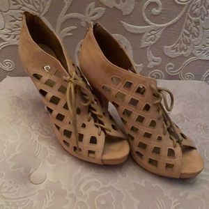 Aldo Beige Lace-Up Heels